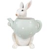 Clayre & Eef 6PR3999 Conejo Decorativo Beige Verde 17x17x23 cm Estilo Campestre