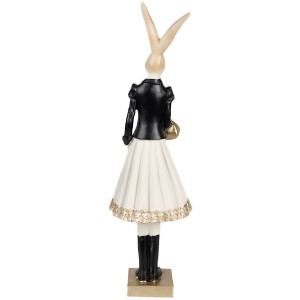 Clayre & Eef 6PR4003 Conejo decorativo marrón 10x9x32 cm con detalles dorados