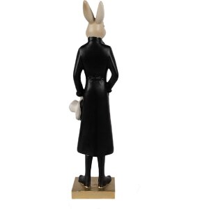 Clayre & Eef 6PR4004 Conejo Decorativo Beige Negro 9x7x34 cm