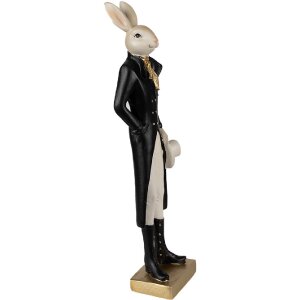 Clayre & Eef 6PR4004 Conejo Decorativo Beige Negro 9x7x34 cm