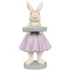 Clayre & Eef 6PR4011 Conejo Decorativo Marrón Morado 10x8x20 cm