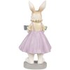 Clayre & Eef 6PR4011 Conejo Decorativo Marrón Morado 10x8x20 cm