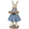 Clayre & Eef 6PR4012 Conejo decorativo 10x8x20 cm Beige Azul
