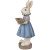 Clayre & Eef 6PR4012 Conejo decorativo 10x8x20 cm Beige Azul