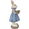 Clayre & Eef 6PR4012 Conejo decorativo 10x8x20 cm Beige Azul