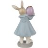 Clayre & Eef 6PR4013 Portavelas Conejo Beige Azul 10x8x20 cm