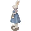 Clayre & Eef 6PR4016 Conejo Decorativo Beige Azul 12x10x27cm Poliresina Estilo Campestre