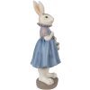 Clayre & Eef 6PR4016 Conejo Decorativo Beige Azul 12x10x27cm Poliresina Estilo Campestre