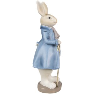 Clayre & Eef 6PR4017 Conejo Decorativo Beige Azul 12x9x26 cm