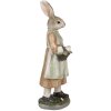 Clayre & Eef 6PR4026 Conejo Decorativo Marrón Verde 9x8x25 cm Poliresina