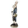 Clayre & Eef 6PR4027 Conejo Decorativo Marrón Azul 9x7x25 cm Poliresina Casa de Campo