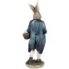 Clayre & Eef 6PR4027 Conejo Decorativo Marrón Azul 9x7x25 cm Poliresina Casa de Campo
