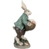 Clayre & Eef 6PR4028 Conejo Decorativo 18x16x32cm Marrón Verde
