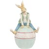 Clayre & Eef 6PR4029 Conejo Decorativo Marrón Azul 15x12x25 cm