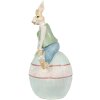 Clayre & Eef 6PR4029 Conejo Decorativo Marrón Azul 15x12x25 cm