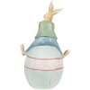 Clayre & Eef 6PR4029 Conejo Decorativo Marrón Azul 15x12x25 cm
