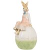 Clayre & Eef 6PR4030 Conejo Decorativo 13x11x24cm Marrón Verde