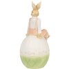 Clayre & Eef 6PR4030 Conejo Decorativo 13x11x24cm Marrón Verde
