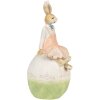 Clayre & Eef 6PR4030 Conejo Decorativo 13x11x24cm Marrón Verde