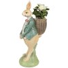 Clayre & Eef 6PR4031 Conejo Decorativo Marrón Verde 11x11x30 cm
