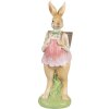 Clayre & Eef 6PR4032 Conejo Decorativo 11x11x31cm Marrón Rosa