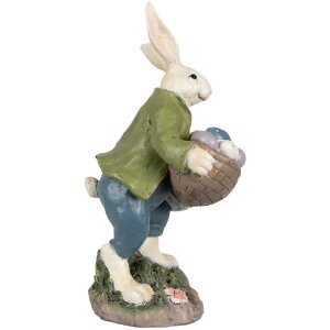 Clayre & Eef 6PR4035 Conejo Decorativo 18x16x32cm Beige Verde
