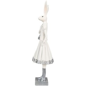 Clayre & Eef 6PR4037 Conejo Decorativo Blanco 10x9x32...
