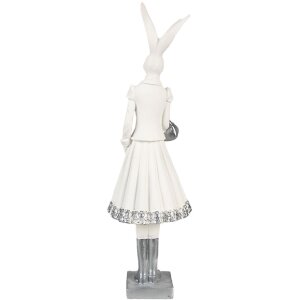 Clayre & Eef 6PR4037 Conejo Decorativo Blanco 10x9x32 cm Poliresina Moderno