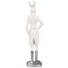 Clayre & Eef 6PR4044 Conejo Decorativo Blanco Plata 5x4x20 cm