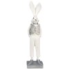 Clayre & Eef 6PR4047 Conejo Decorativo Blanco Plata 9x13x36 cm