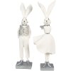 Clayre & Eef 6PR4047 Conejo Decorativo Blanco Plata 9x13x36 cm
