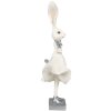 Clayre & Eef 6PR4048 Conejo Decorativo Blanco Plata 13x11x37 cm