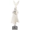 Clayre & Eef 6PR4049 Conejo Decorativo Blanco Plata 14x12x47 cm
