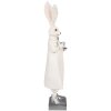 Clayre & Eef 6PR4049 Conejo Decorativo Blanco Plata 14x12x47 cm