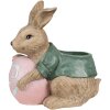 Clayre & Eef 6PR4050 Maceta Conejo Marrón Verde 27x16x30 cm
