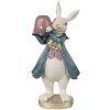 Clayre & Eef 6PR4057 Portavelas Conejo Blanco Azul 10x8x20 cm