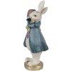 Clayre & Eef 6PR4057 Portavelas Conejo Blanco Azul 10x8x20 cm