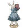 Clayre & Eef 6PR4057 Portavelas Conejo Blanco Azul 10x8x20 cm