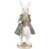 Clayre & Eef 6PR4058 Conejo Decorativo Beige Verde 12x9x26 cm Estilo Campestre