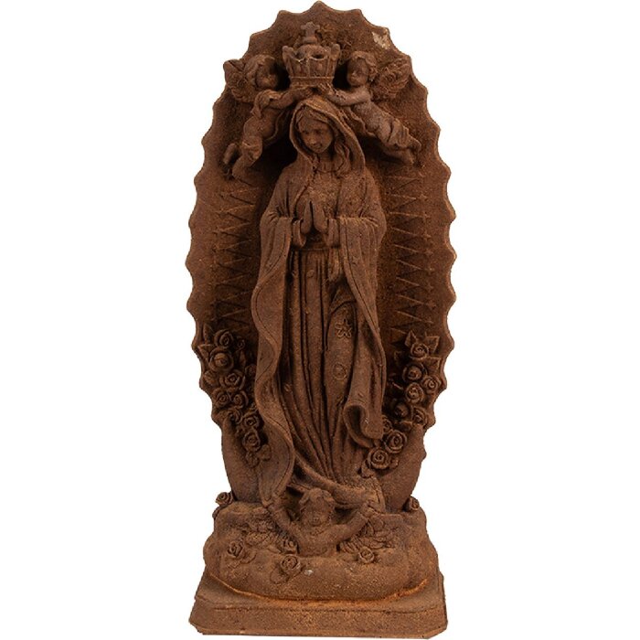 Clayre & Eef 6PR4060 Imagen Mariana en Marrón 13x9x31 cm Decoración Religiosa