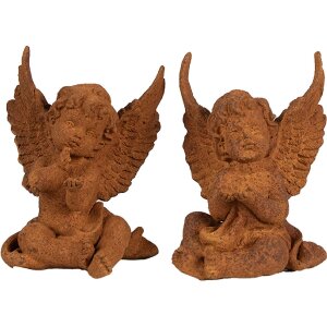 Clayre & Eef 6PR4072 Ángel Decoración 9x8x11 cm Marrón