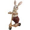 Clayre & Eef 6PR4082 Conejo decorativo color blanco dorado 15x9x25 cm
