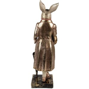 Conejo Decorativo Clayre & Eef 6PR4083 Blanco Dorado 11x10x35cm