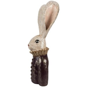 Clayre & Eef 6PR4089 Conejo Decorativo Oro Blanco 16x14x42 cm