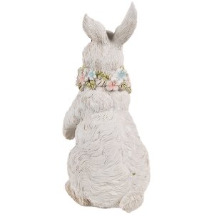 Clayre & Eef 6PR4092 Conejo Decorativo Blanco 12x9x20 cm