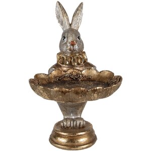 Clayre & Eef 6PR4114 Cuenco Conejo Dorado 11x9x15 cm