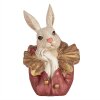 Clayre & Eef 6PR4115 Conejo Decorativo Beige Rosa 11x11x17 cm Poliresina