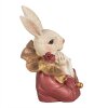 Clayre & Eef 6PR4115 Conejo Decorativo Beige Rosa 11x11x17 cm Poliresina