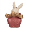 Clayre & Eef 6PR4115 Conejo Decorativo Beige Rosa 11x11x17 cm Poliresina