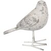 Clayre & Eef 6PR4122 Pájaro Decorativo 15x7x14 cm Gris - Accesorio Hogar con Estilo